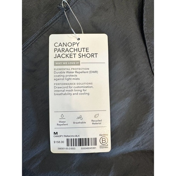 NWT Athleta Canopy Parachute Performance Jacket Size M Black BRAND NEW $158 Zip - Picture 16 of 16